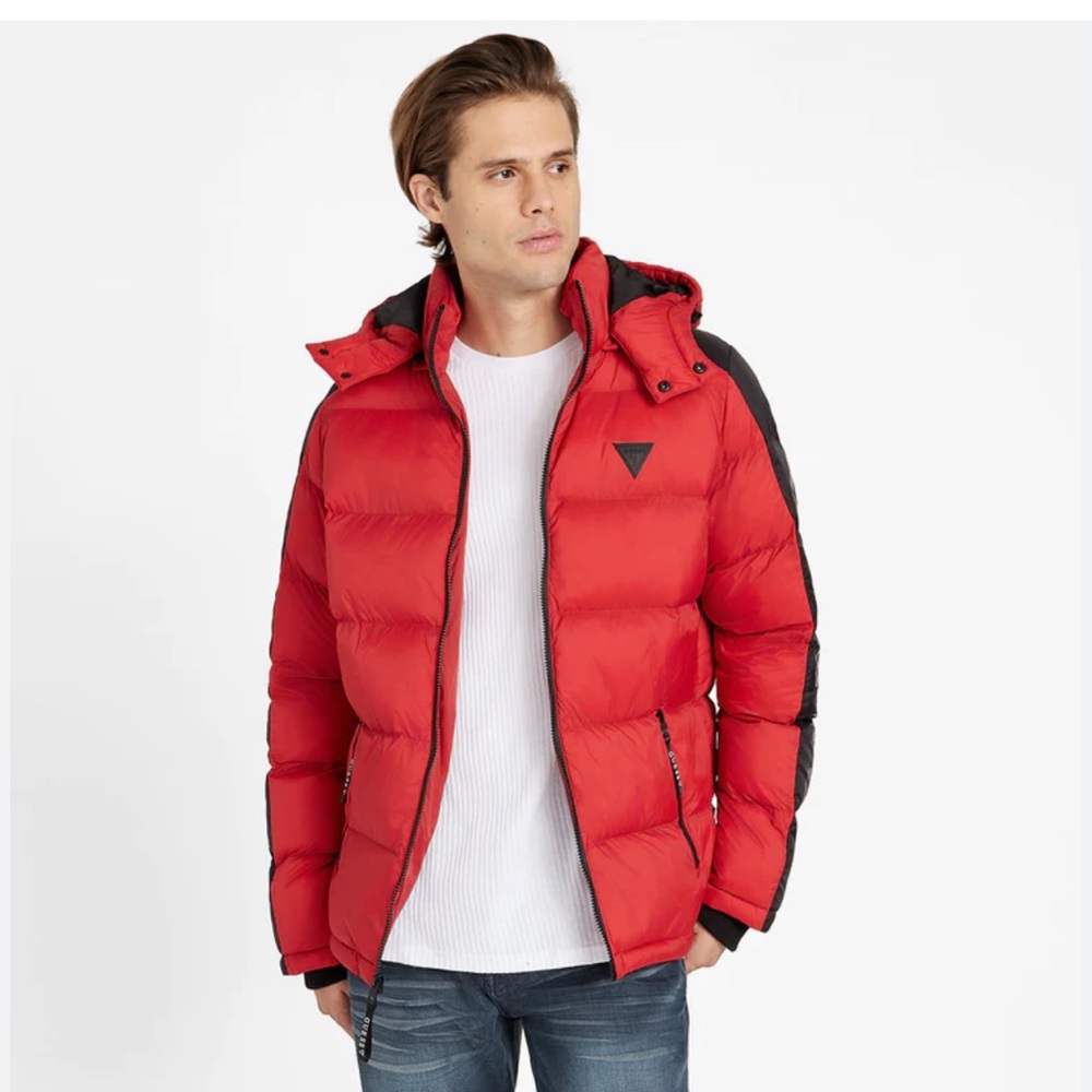 Guess Mens Puffer Hoodie - Picture 10 of 10